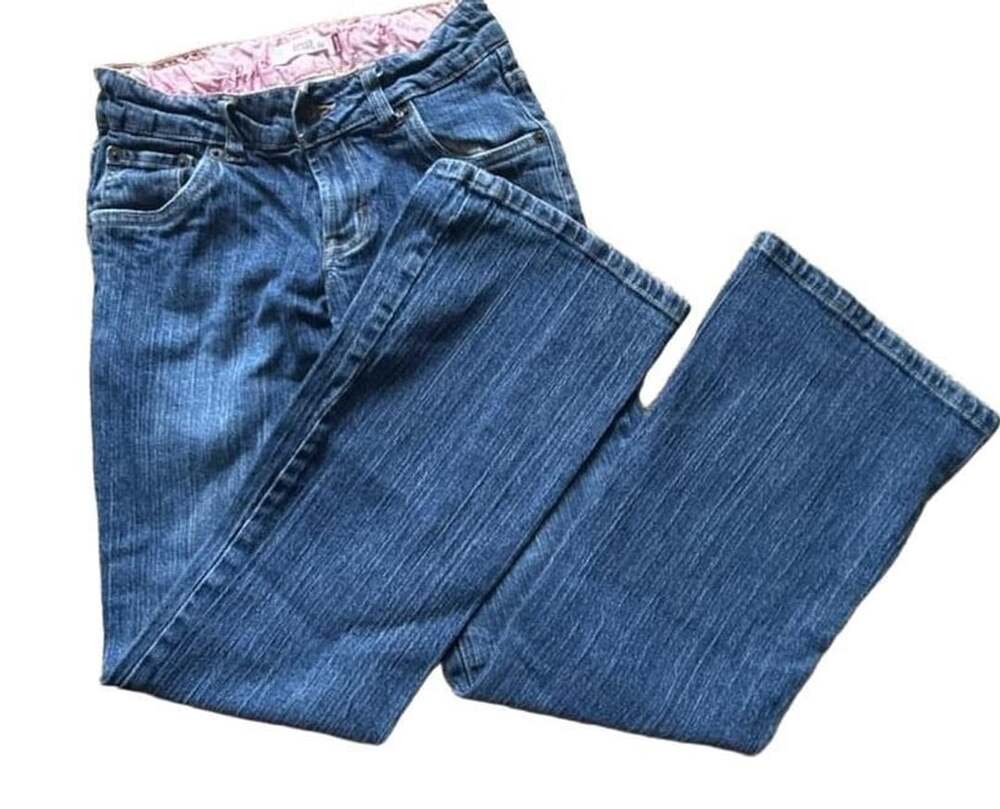 Levi's 517 Flare Stretch Jeans Girls Size 12 Regular Medium Wash Blue Denim